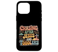 Custodia per iPhone 16 Pro Max Chasing After Jesus And Toddlers Caos cristiano -