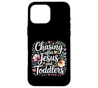 Custodia per iPhone 16 Pro Max Chasing After Jesus And Toddlers Caos cristiano |-
