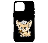 Custodia per iPhone 16 Pro Max Chef Fennec Mini Hamburger Kawaii