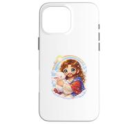 Custodia per iPhone 16 Pro Max Chibi Gesù Cristo Kawaii Tenendo l'Agnello