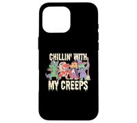 Custodia per iPhone 16 Pro Max CHILLIN WITH MY CREEPS Divertente Halloween Friends Meme