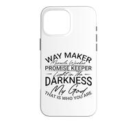 Custodia per iPhone 16 Pro Max Christian Way Maker Miracle Worker Luce nell'oscurità