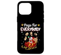 Custodia per iPhone 16 Pro Max Christmas Pugs For Everybody Santa's Sleigh Pug Dog lover