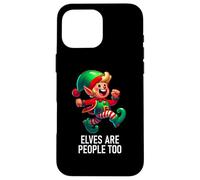 Custodia per iPhone 16 Pro Max Christmas Xmas Elves Are People Too Funny North Pole Design