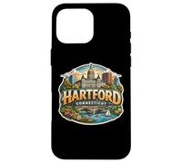 Custodia per iPhone 16 Pro Max Cimeli di stato per i visitatori della città souvenir di Hartford Connecticut
