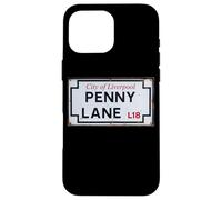 Custodia per iPhone 16 Pro Max Città di Liverpool Penny Lane L18 Cartello stradale invecchiato