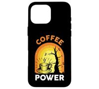 Custodia per iPhone 16 Pro Max Coffee Powers Funny Cafeine Baristas Coffee Lover Halloween