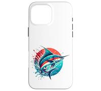 Custodia per iPhone 16 Pro Max Color Splash Marlin, Pesca in mare profondo oceano per i pescatori