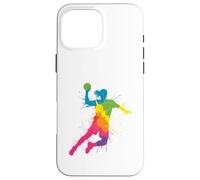 Custodia per iPhone 16 Pro Max Colorful Handball Enthusiast Design for Sports Lovers