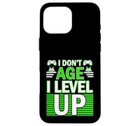 Custodia per iPhone 16 Pro Max Compleanno Umorismo Non invecchiare Livello Up Giocatore Compleanno