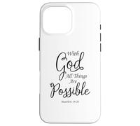 Custodia per iPhone 16 Pro Max Con Dio tutte le cose sono possibili Matteo Bibbia Versetto Gesù