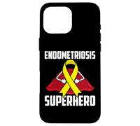 Custodia per iPhone 16 Pro Max Consapevolezza del combattente guerriero sopravvissuto del supereroe dell'endometriosi