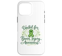 Custodia per iPhone 16 Pro Max Consapevolezza del trauma cranico a sostegno delle lesioni cerebrali United Survivor Ribbon