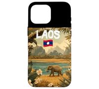 Custodia per iPhone 16 Pro Max Cool Laos Nature Costume per elefante e gli amanti del paese