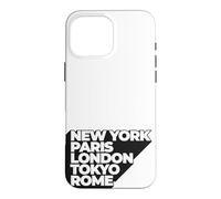 Custodia per iPhone 16 Pro Max Cool New York Paris London Tokyo Rome Illustration Graphic