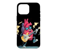 Custodia per iPhone 16 Pro Max Cool Rock Heart con battiti e occhiali da sole per gli amanti della chitarra