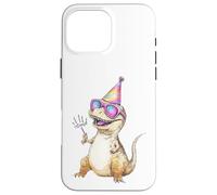 Custodia per iPhone 16 Pro Max Cool T-Rex Party Dino Celebration Occhiali da sole