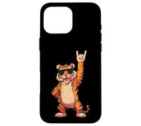 Custodia per iPhone 16 Pro Max Cool Tiger Rock On Funny Animal Lover Occhiali da sole grafici