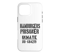 Custodia per iPhone 16 Pro Max Costume da prigioniero di hamburger, per gli amanti degli hamburger, per Halloween