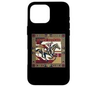 Custodia per iPhone 16 Pro Max Course Hippique Art Deco Horse Racing Jockey