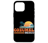 Custodia per iPhone 16 Pro Max Cozumel Messico Vintage Sunset Island