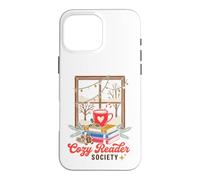 Custodia per iPhone 16 Pro Max Cozy Reader Society Christmas Book Lover Winter Reading