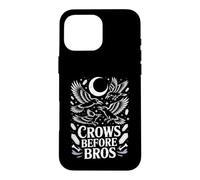 Custodia per iPhone 16 Pro Max Crows Before Bros corvi gotici luna e cristalli