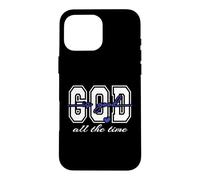 Custodia per iPhone 16 Pro Max Cuore carino con scritta in lingua inglese "God Is Good All The Time"