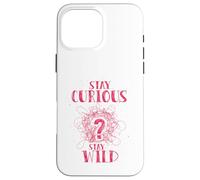 Custodia per iPhone 16 Pro Max Curious Stay Wild Distressed Question Mark Motivational