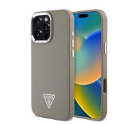 Custodia per iPhone 16 Pro Max, custodia per iPhone supporta la ricarica wireless Mag Safe, custodia in pelle per iPhone 16 Pro Max, con design francese e logo originale del marchio GUESS. (Beige