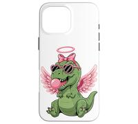 Custodia per iPhone 16 Pro Max Cute Dinosaur Angel Valentine's Day Gum Love