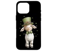 Custodia per iPhone 16 Pro Max Cute Goat Farm Farmer Leprechaun Shamrock giorno di San Patrizio