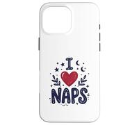 Custodia per iPhone 16 Pro Max Cute I heart Naps design for Moms, Sleepy Girl Funny Mom