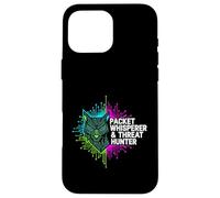 Custodia per iPhone 16 Pro Max Cybersecurity Threat Hunter Packet Whisperer Wolf