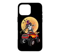 Custodia per iPhone 16 Pro Max Dabbing Boxer Dog Witch Hat on Monster Truck Funny Halloween