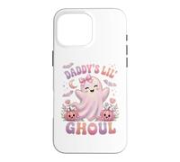 Custodia per iPhone 16 Pro Max Daddy's Lil' Ghoul Funny Pastel Pink Ghost Halloween Graphic