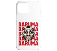 Custodia per iPhone 16 Pro Max Daruma Maschera Rossa Testo Art Ripeti Espressione Grass