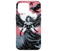 Custodia per iPhone 16 Pro Max Dea morrigana della guerra e del destino con corvi e ali