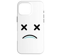 Custodia per iPhone 16 Pro Max Dead Tired Face - Funny Cartoon White/Blue