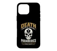 Custodia per iPhone 16 Pro Max Death Smiles Paramedic EMS Dark Humor Primo soccorritore