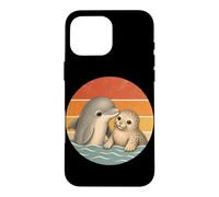 Custodia per iPhone 16 Pro Max Delfino e Baby Seal Best Friends Animal Friendship