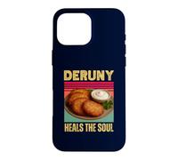 Custodia per iPhone 16 Pro Max Deruny guarisce l'anima divertente frittella di patate ucraino cibo