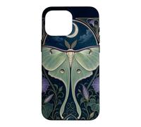 Custodia per iPhone 16 Pro Max Design Art Nouveau Luna Moth Moon Morning Glory