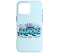 Custodia per iPhone 16 Pro Max Design Colorato del Segno Zodiacale dell'Acquario