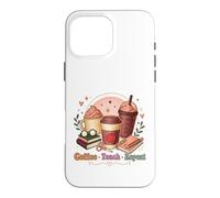Custodia per iPhone 16 Pro Max Design della routine quotidiana di Coffee Teach Repeat Teach