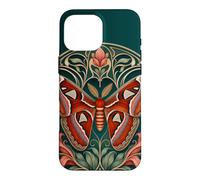 Custodia per iPhone 16 Pro Max Design floreale stile Art Nouveau con falena dell'Atlante