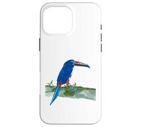 Custodia per iPhone 16 Pro Max Design uccellino blu tucano per ornitologo