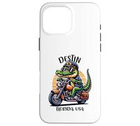 Custodia per iPhone 16 Pro Max Destin Florida USA, divertente disegno a forma di coccodrillo