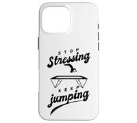Custodia per iPhone 16 Pro Max Detti divertenti Trampolino ginnasta Fitness Trampolino