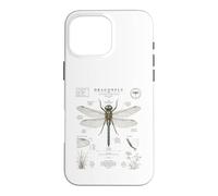 Custodia per iPhone 16 Pro Max Diagramma di guida vintage del campo dell'anatomia della libellula Arte